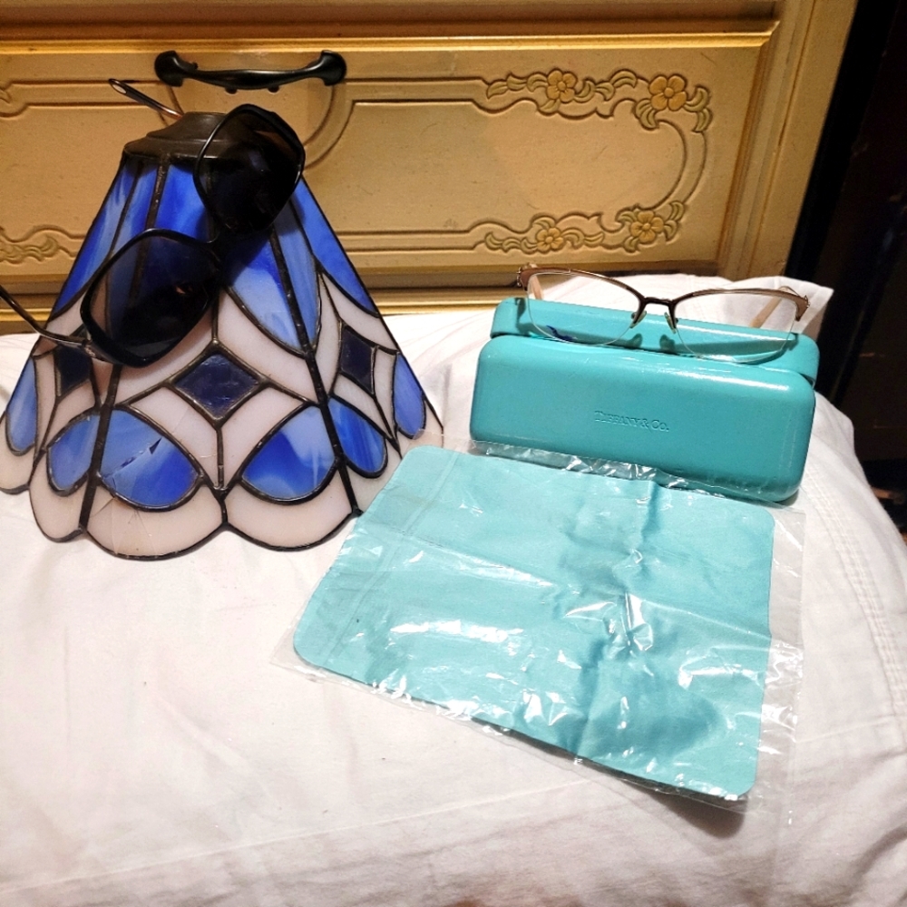 Tiffany sun glasses and brand new unopened prescription glasses with case&cloth